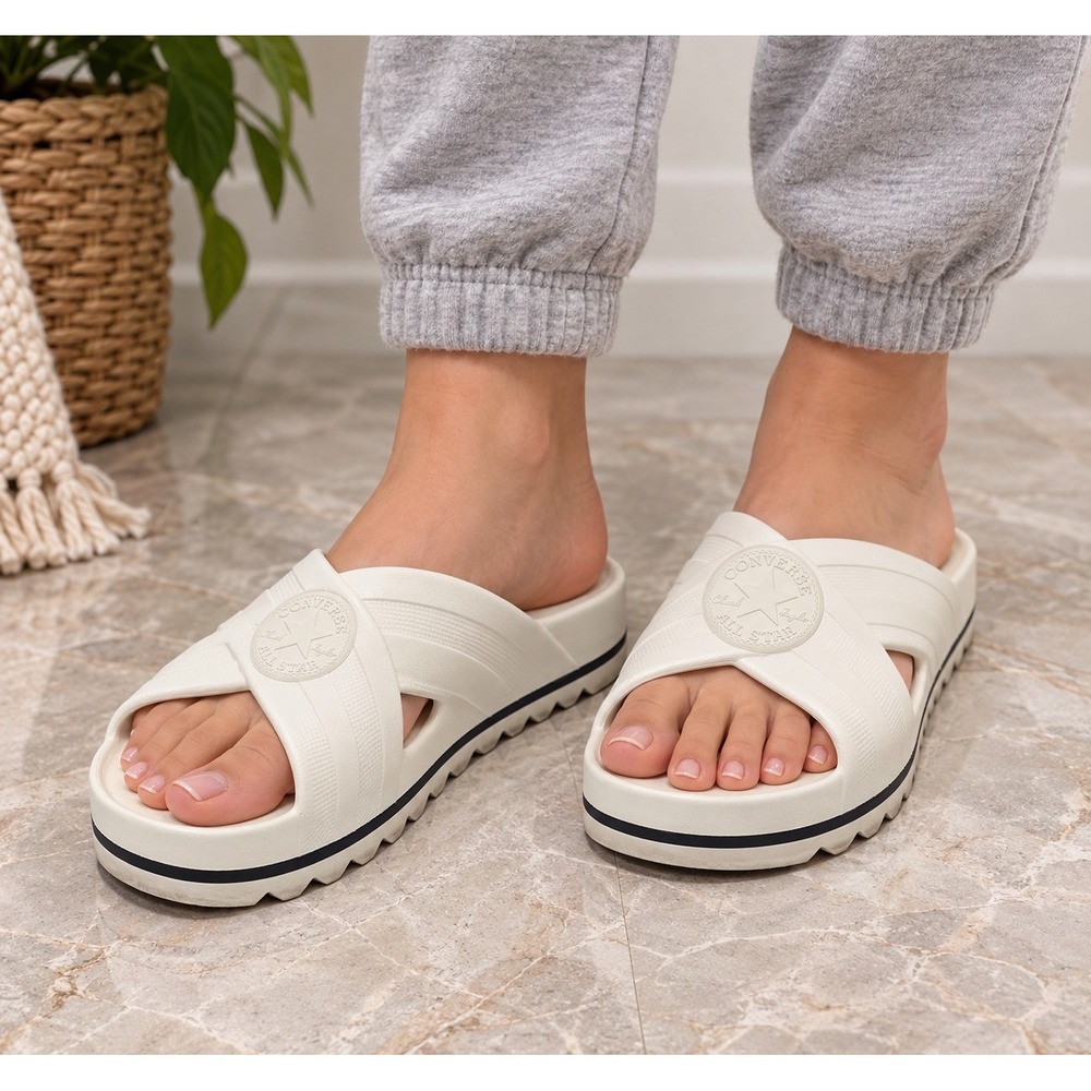Converse All Star Lounge Lite CX Platform Slides Women's 8 White